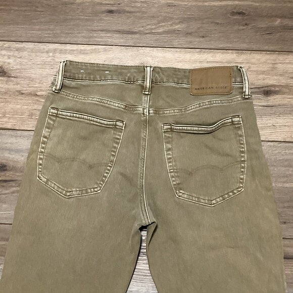 Men's American Eagle AE Athletic Fit Denim Jeans SZ 28x32 Tan Stretch Modern - Picture 8 of 12
